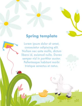 Spring vector illustration template. Stock Illustration