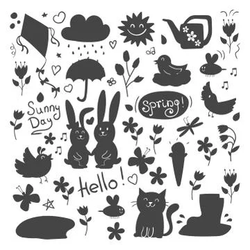 Spring vector natural floral background with blossom gardening beauty springtime Stock Illustration