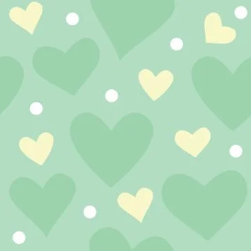 Spring vector seamless pattern with love hearts Illustrazione stock