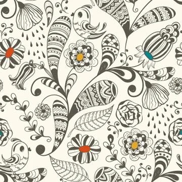Spring vector seamless wallpaper pattern イラスト素材