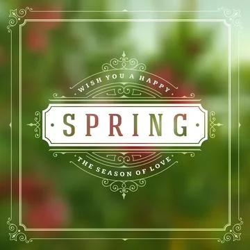 Spring Vector Typographic Greeting Card or Poster Design. Stock Illustration