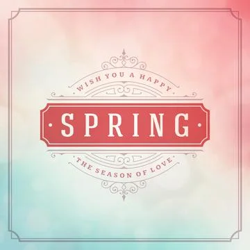 Spring Vector Typographic Greeting Card or Poster Design. Stock Illustration