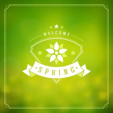 Spring Vector Typographic Greeting Card or Poster Design. Stock Illustration