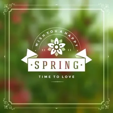 Spring Vector Typographic Greeting Card or Poster Design. Stock Illustration