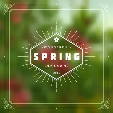 Spring Vector Typographic Greeting Card or Poster Design. Stock Illustration