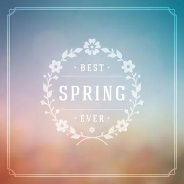 Spring Vector Typographic Poster or Greeting Card Design. Stock Illustration
