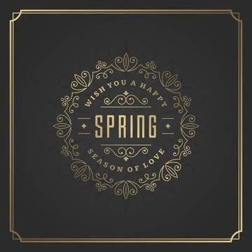 Spring Vector Typographic Poster or Greeting Card Design. Stock Illustration