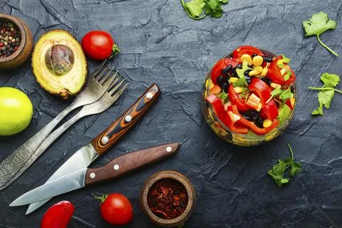 Spring vegetable salad Stock Photos