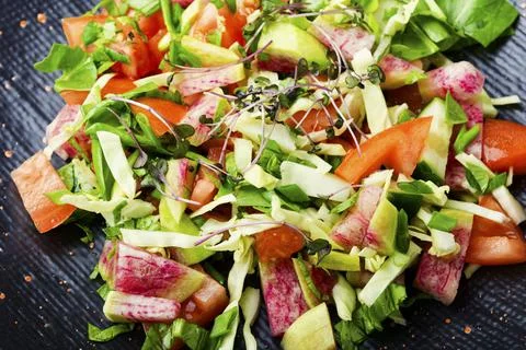 Spring vegetable salad Stock Photos
