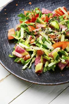 Spring vegetable salad Stock Photos