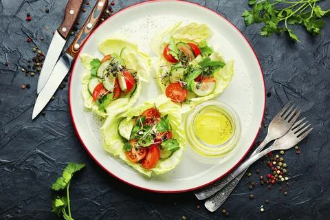 Spring vegetable salad Stock Photos