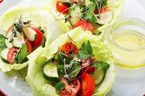 Spring vegetable salad Stock Photos