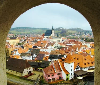 Spring view of Cesky Krumlov. Czech republic Foto stock