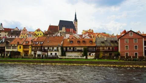 Spring view of Cesky Krumlov. Czech republic Stock Photos