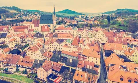 Spring view of Cesky Krumlov. Czech republic Foto stock