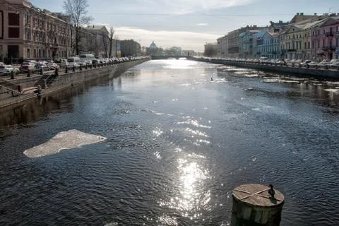 Spring view of Fontanka River. St Petersburg. Russia Stock Photos