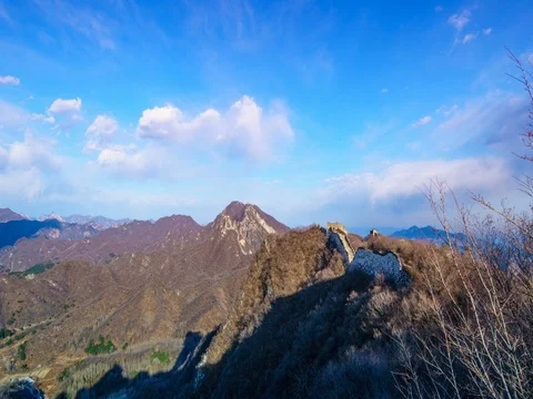 Spring View Great Wall of China, Zoom in (4K,Time-lapse) Stock Footage 83063781