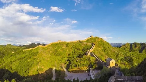 Spring View Great Wall of China (4K,Time-lapse) Stock Footage 83078088