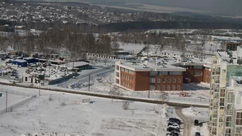 Spring view from the house window Foto stock