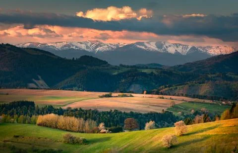 Spring view of the Low Tatras Stock Photos