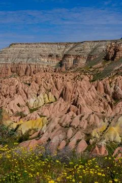 Spring view of Rose Valley in Cappadocia located in Chavusin village, Nevsehir Stock Photos