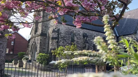 Spring View of St Thomas with St Maurice Church, York Stock Footage 308248374