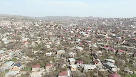Spring in the village drone image 2 Stock-Footage 329938702
