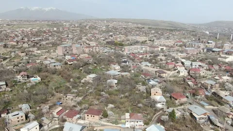 Spring in the village drone image 4 Stock-Footage 329938711