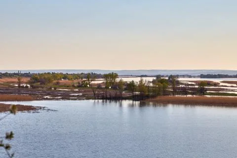 Spring Volga landscape Stock Photos
