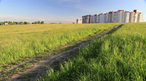 Spring walk by bicycle on a dirt road Stock Footage 62071145