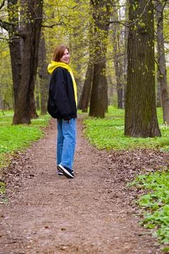 Spring Walk in the Park Stock Photos