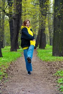 Spring Walk in the Park Foto stock
