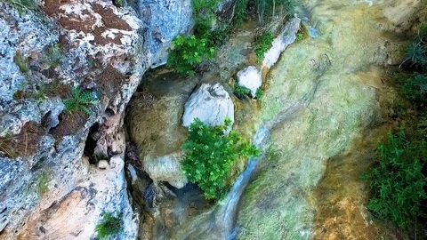 Spring Water Creek on Rocks Stock Footage 130104342