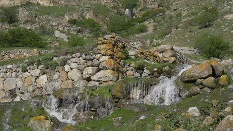 Spring water flow in ancient city Stock Footage 76094983