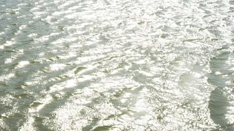 Spring water surface lake sparkling slow flow Video stock 233683499