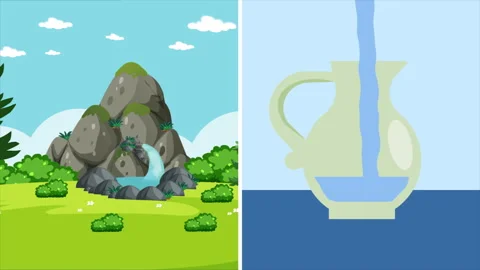 Spring Water VS Bottled Water Stock Footage 281641500