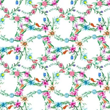 Spring watercolor pattern Stock Illustration