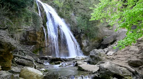 Spring waterfall Stock Footage