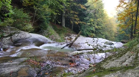 Spring of waterfall in the forest Видео 43001872