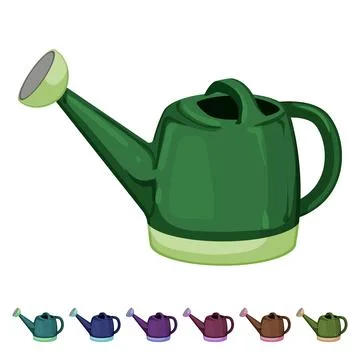 Spring watering can cartoon vector graphic Illustration