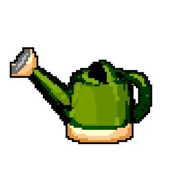 Spring watering can game pixel art vector illustration Illustration
