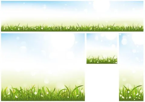 Spring Website Banner Collection Stock Illustration