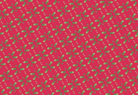 Spring wild berry contour tile using leafy outline texture and grass green, stra Stock Illustration