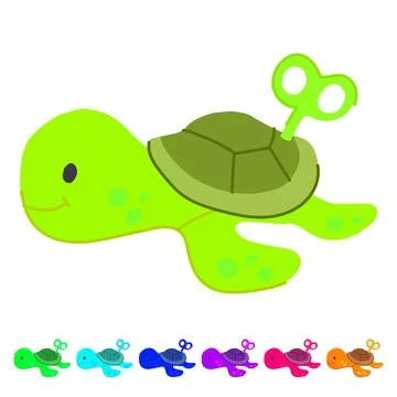 Spring wind up toy vector cartoon graphic Stock Illustration