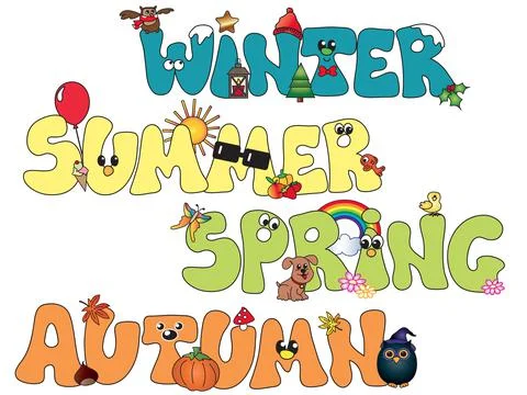 Spring winter summer autumn Stock Illustration