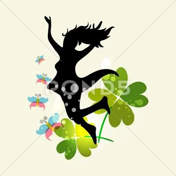 Spring woman freedom Stock Illustration