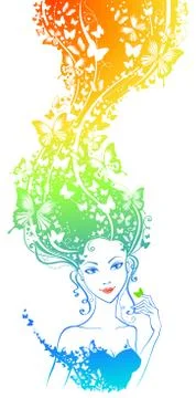 Spring woman. Stock Illustration