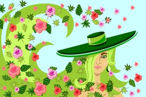 Spring woman Stock Illustration