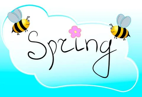 Spring word Иллюстрация