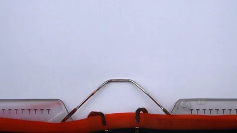 Spring - word printed on an old typewriter in red letters, close up. Stock Footage 126777691